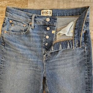 Etica Blue Straight Leg Jeans